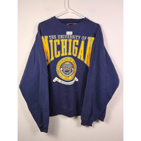 Vintage Other - Vintage University of Michigan Wolverines Sweatshirt Navy Blue Crewneck Mens XL